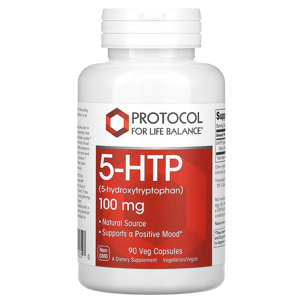 5-HTP, 100 мг, 90 растительных капсул - Protocol for Life Balance Protocol for Life Balance
