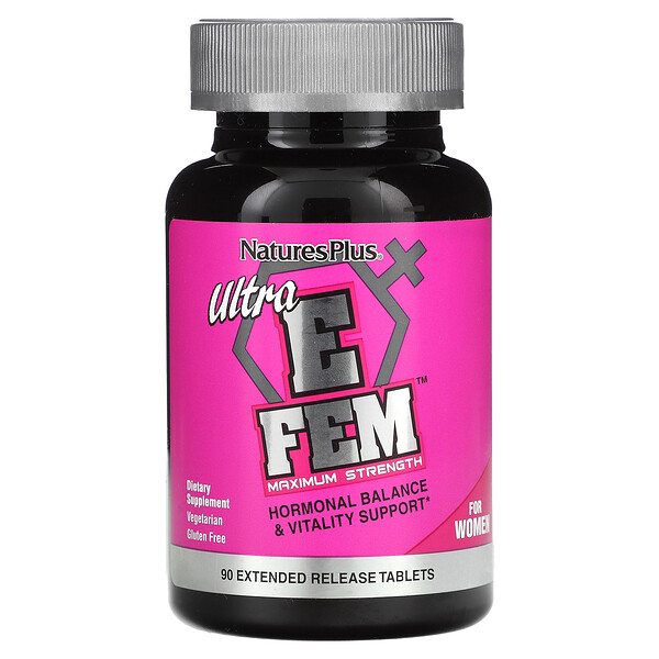 Ultra E Fem для женщин, Максимальная сила, 90 таблеток с продленным действием - NaturesPlus NaturesPlus
