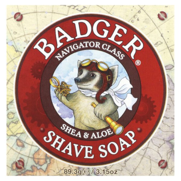 Мыло для бритья, Navigator Class, ши и алоэ, 3,15 унции (89,3 г) Badger