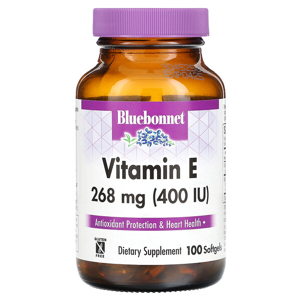 Витамин E - 268 мг (400 МЕ) - 100 мягких капсул - Bluebonnet Nutrition Bluebonnet Nutrition