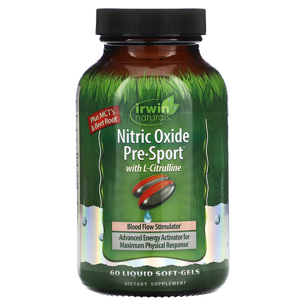 Nitric Oxide Pre-Sport with L-Citrulline, 60 Liquid Soft-Gels Irwin Naturals
