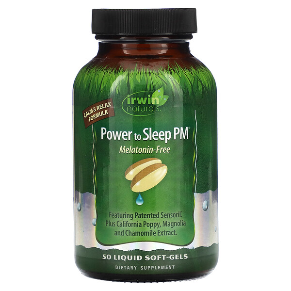 Power to Sleep PM, без мелатонина, 50 мягких желатиновых капсул с жидкостью Irwin Naturals