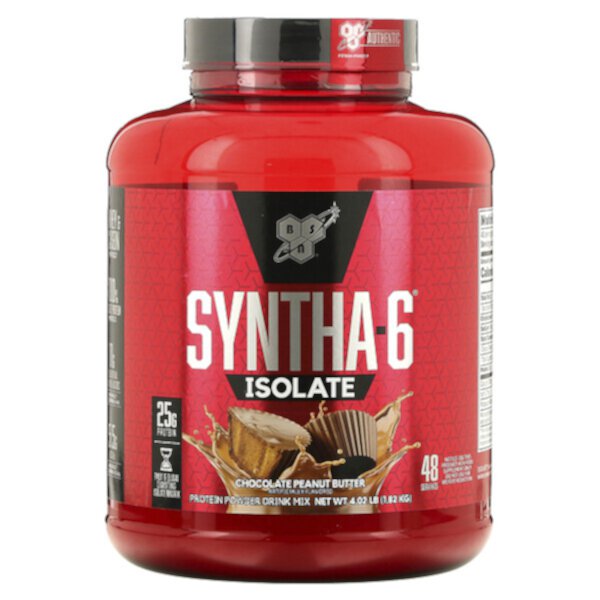 Syntha-6 Isolate, Protein Powder Drink Mix, Chocolate Peanut Butter, 4.02 lb (1.82 kg) BSN