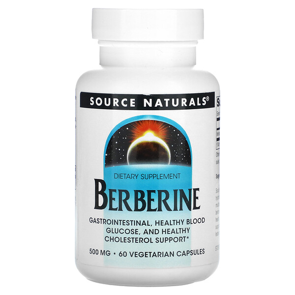 Берберин, 500 мг, 60 вегетарианских капсул Source Naturals