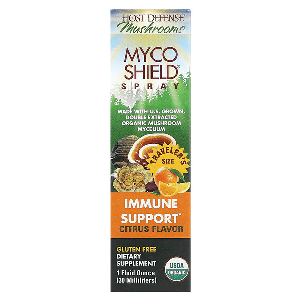 Mushroom, MycoShield Spray, цитрусовые, 1 жидкая унция (30 мл) Fungi Perfecti