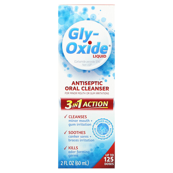 Антисептическое очищающее средство для полости рта, жидкость, 2 жидкие унции (60 мл) Gly-Oxide