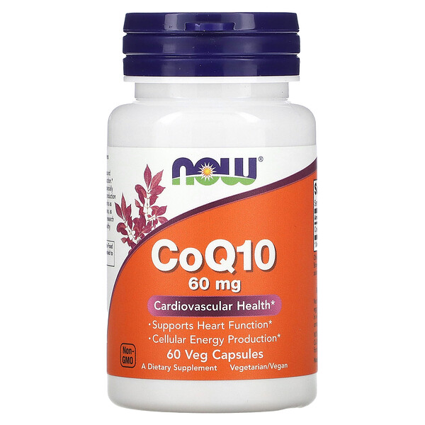 CoQ10, 60 мг, 60 вегетарианских капсул - NOW Foods NOW Foods
