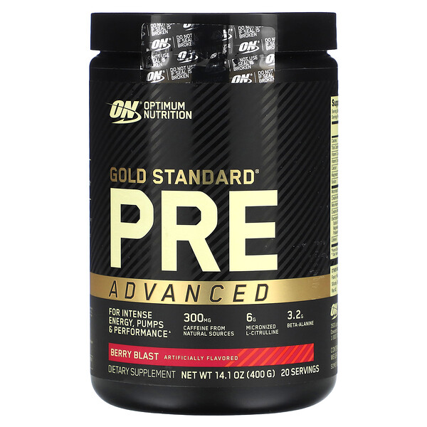 Gold Standard Pre Advanced, Berry Blast, 14,1 унции (400 г) Optimum Nutrition