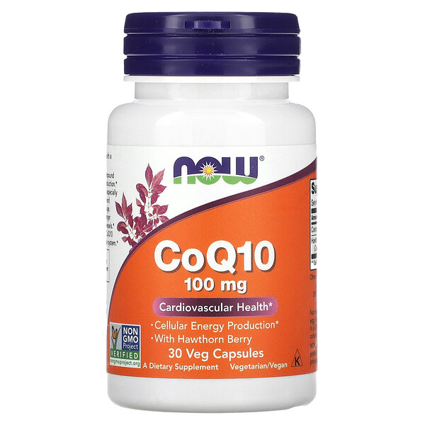 CoQ10, 100 мг, 30 вегетарианских капсул - NOW Foods NOW Foods