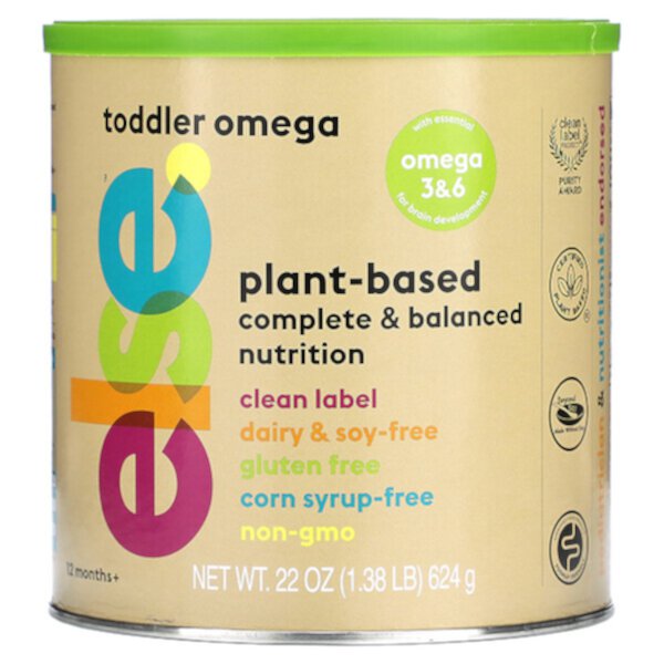 Toddler Omega, Полноценное и сбалансированное питание на растительной основе, от 12 месяцев, 1,38 фунта (624 г) ELSE