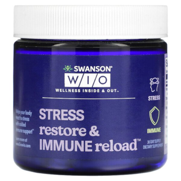 Восстановление стресса и иммунная перезагрузка, 30-дневный запас Swanson WIO