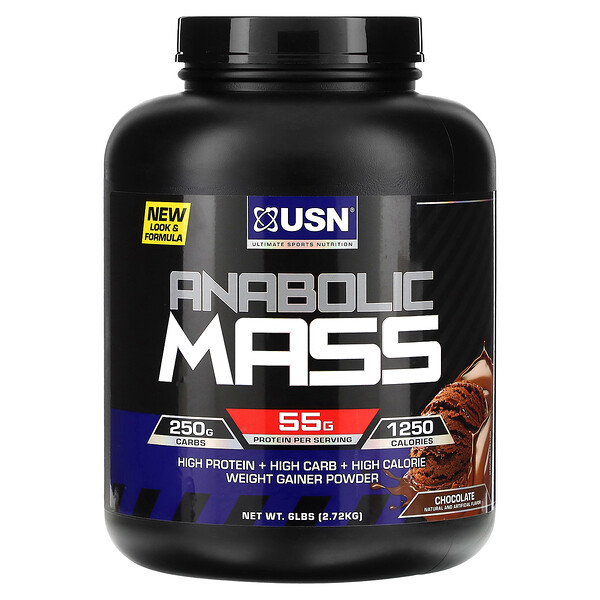 Anabolic Mass, шоколад, 6 фунтов (2,72 кг) USN