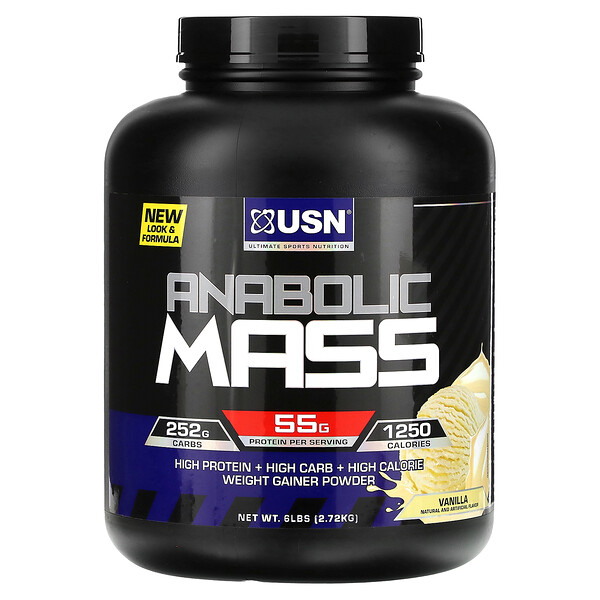 Anabolic Mass, ваниль, 6 фунтов (2,72 кг) USN