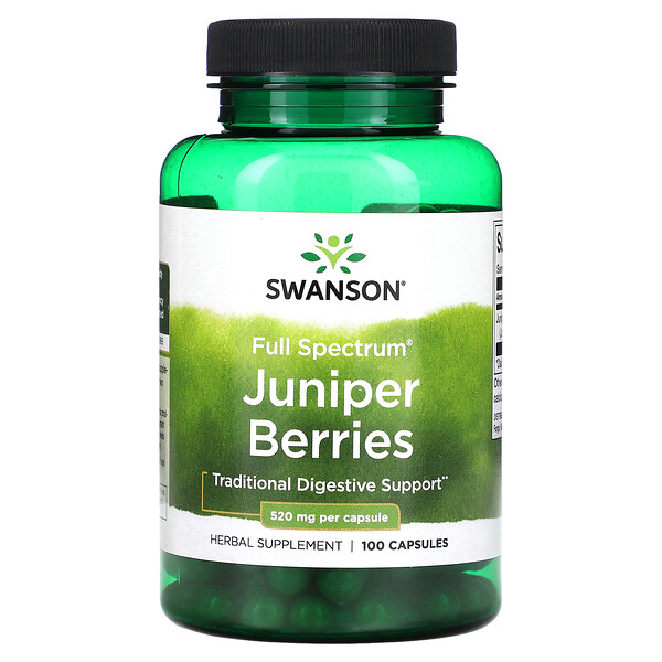 Full Spectrum Juniper Berries, 520 mg, 100 Capsules Swanson