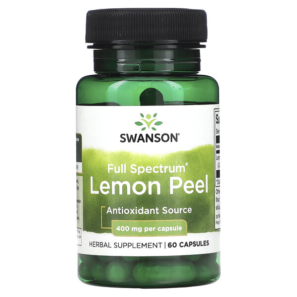 Full Spectrum Lemon Peel, 400 mg, 60  Capsules Swanson
