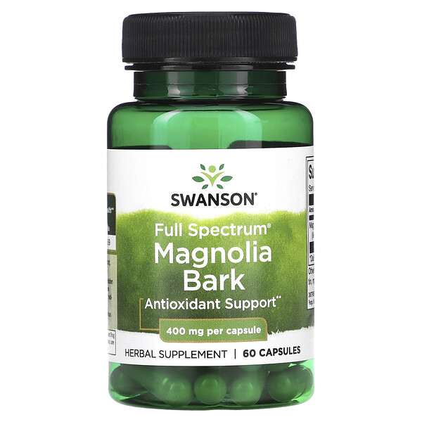 Полный Спектр Коры Магнолии - 400 мг - 60 капсул - Swanson Swanson