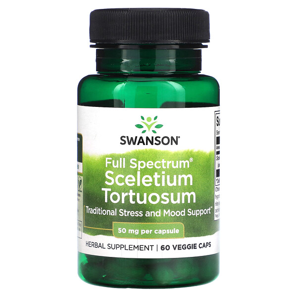 Full Spectrum Sceletium Tortuosum, 50 mg, 60 Veggie Caps (Вегетарианские капсулы) Swanson