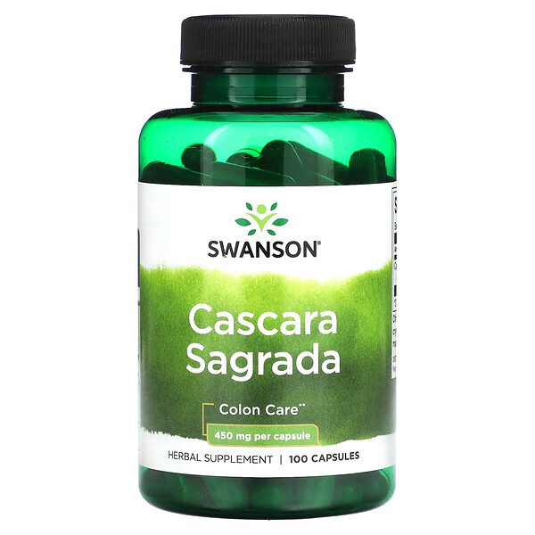 Cascara Sagrada, 450 mg, 100 Capsules (Капсулы) Swanson