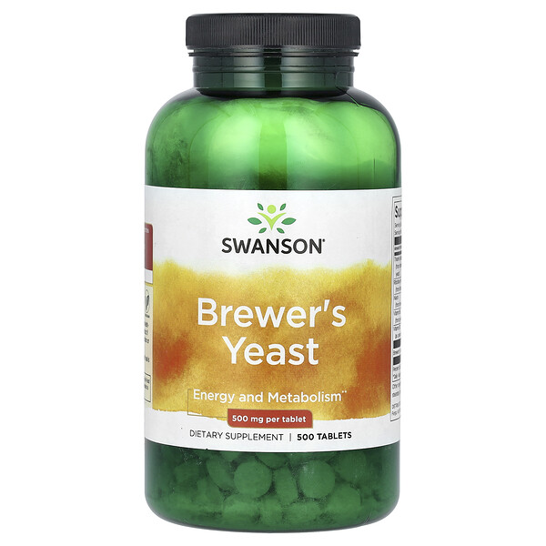 Brewer's Yeast, 500 mg, 500 Tablets (Таблетки) (250 mg Per Tablet) Swanson