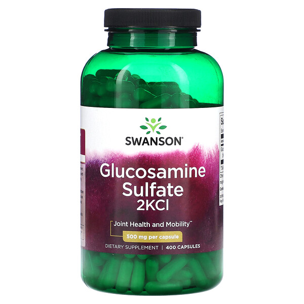 Глюкозамин Сульфат 2KCI - 500 мг - 400 капсул - Swanson Swanson