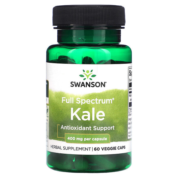 Full Spectrum Kale, 400 mg, 60 Veggie Caps (Вегетарианские капсулы) Swanson