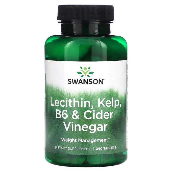 Лецитин, Ламинария, В6 и Яблочный Уксус - 240 таблеток - Swanson Swanson
