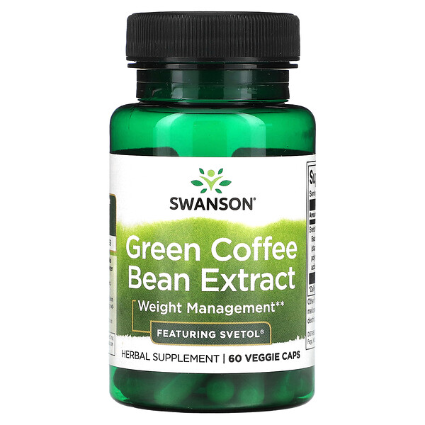 Green Coffee Bean Extract, 60 Veggie Caps (Вегетарианские капсулы) Swanson