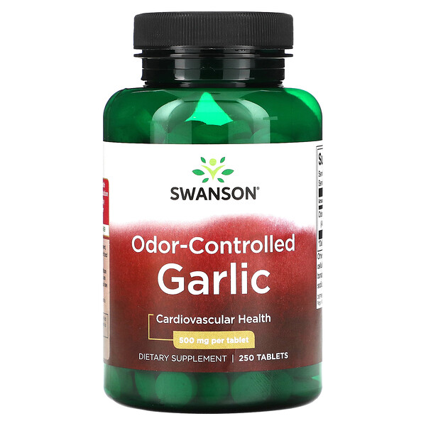 Odor-Controlled Garlic, 500 mg , 250 Tablets (Таблетки) Swanson