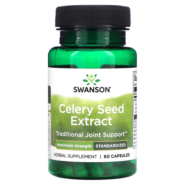 Celery Seed Extract, Maximum Strength, 60 Capsules (Капсулы) Swanson