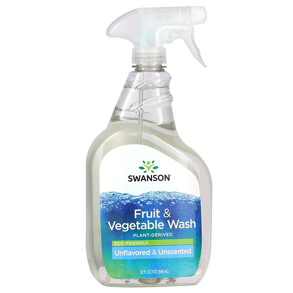 Средство для мытья фруктов и овощей, без запаха, 32 жидких унции (946 мл) Swanson