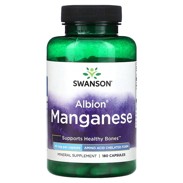 Альбион Марганец, 40 мг, 180 капсул Swanson