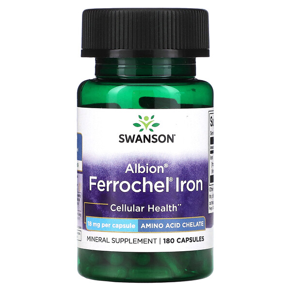 Ferrochel Железо - 18 мг - 180 капсул - Swanson Swanson