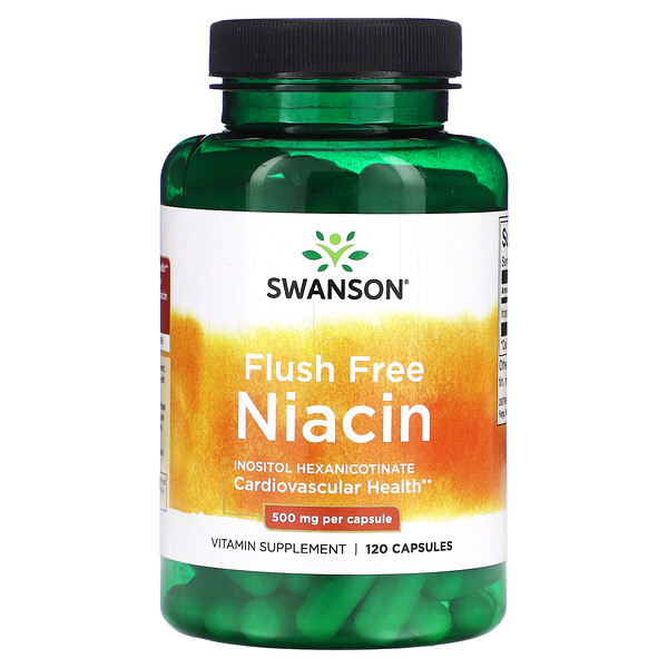 Никотинамид без покраснения - 500 мг - 120 капсул - Swanson Swanson