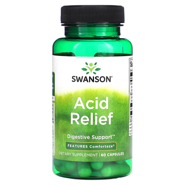 Средство для улучшения пищеварения, Acid Relief - 60 капсул - Swanson Swanson