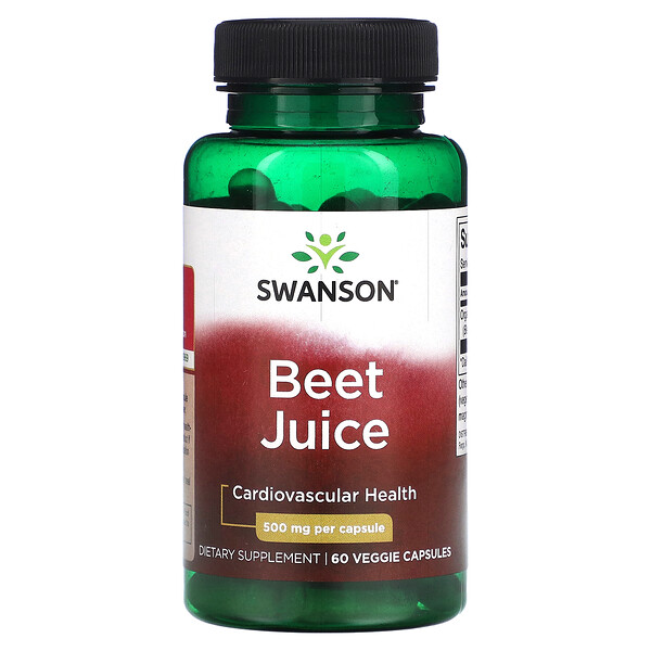 Свекольный сок, 500 мг, 60 растительных капсул Swanson