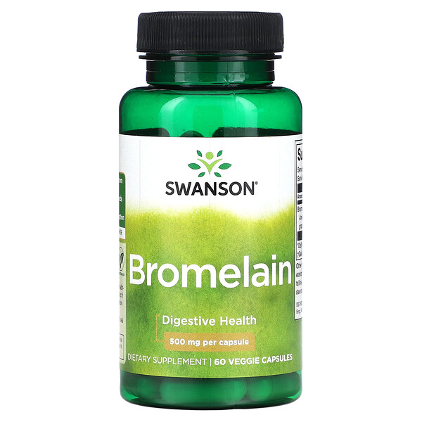 Бромелаин - 500 мг - 60 растительных капсул - Swanson Swanson