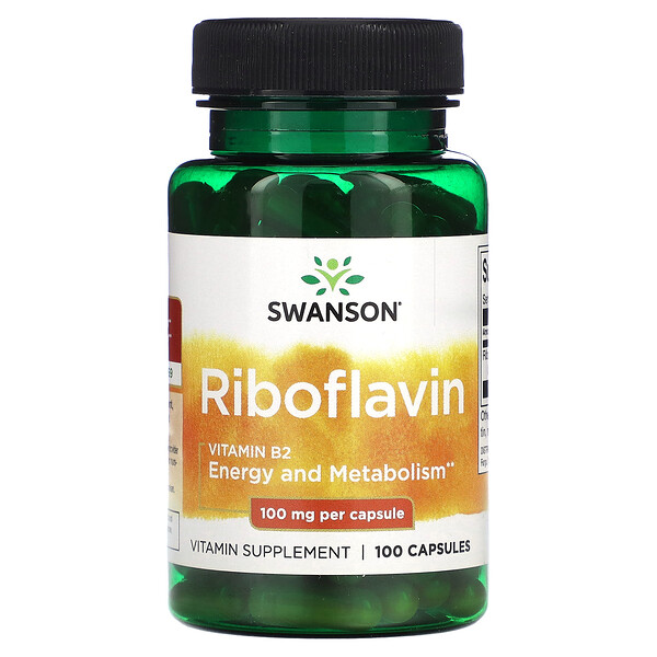 Riboflavin, 100 mg, 100 Capsules Swanson