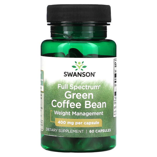 Зеленый кофе в зернах Full Spectrum, 400 мг, 60 капсул Swanson