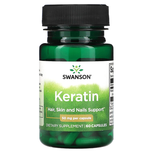 Кератин, 50 мг, 60 капсул Swanson