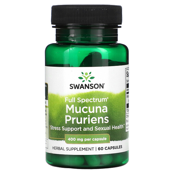 Full Spectrum Mucuna Pruriens, 400 мг, 60 капсул Swanson