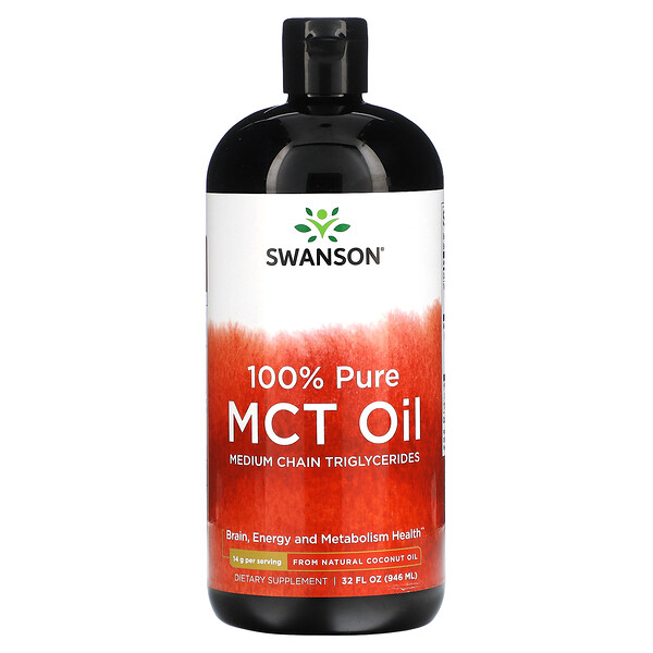 100% чистое масло MCT, 14 г, 32 жидких унции (946 мл) Swanson