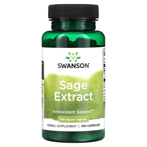Sage Extract, 160 mg, 100 Capsules Swanson