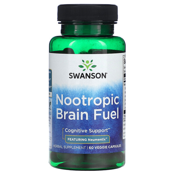 Ноотропное топливо для мозга - 60 растительных капсул - Swanson Swanson