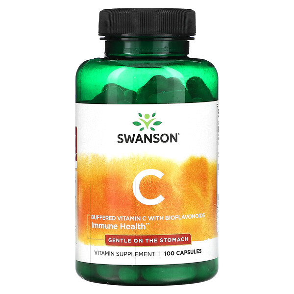 Буферизированный Витамин C с Биофлавоноидами - 100 капсул - Swanson Swanson