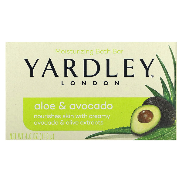 Увлажняющий батончик для ванны, алоэ и авокадо, 4 унции (113 г) Yardley London