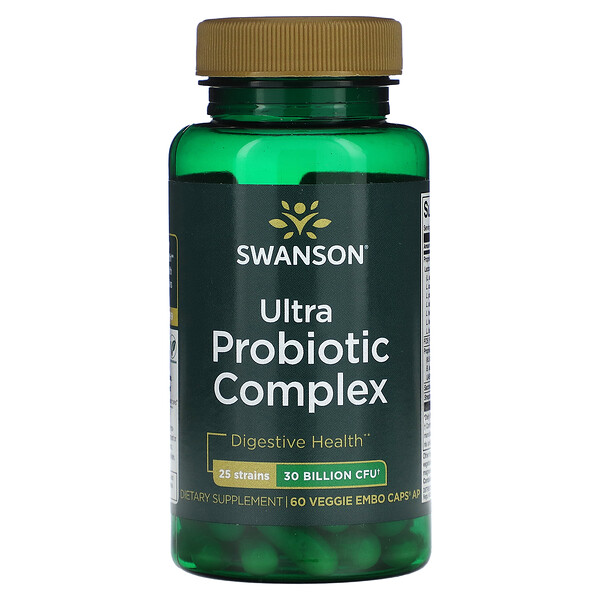 Ultra Probiotic Complex, 30 Billion CFU, 60 Veggie Embo Caps AP Swanson