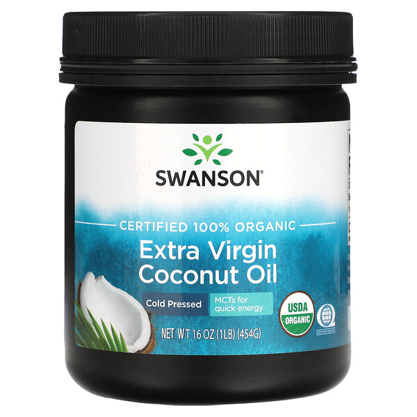 Кокосовое масло экстра-класса, холодного отжима, 1 фунт (454 г) Swanson