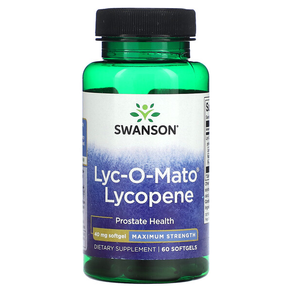Lyc-O-Mato Ликопин, максимальная сила, 40 мг, 60 мягких таблеток Swanson