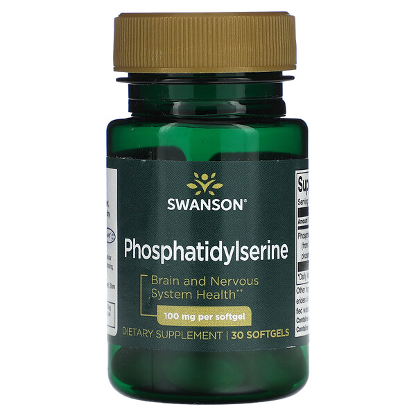 Фосфатидилсерин - 100 мг - 30 мягких капсул - Swanson Swanson