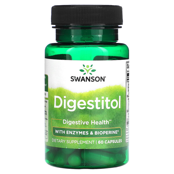 Digestitol с ферментами и Bioperine - 60 капсул - Swanson Swanson